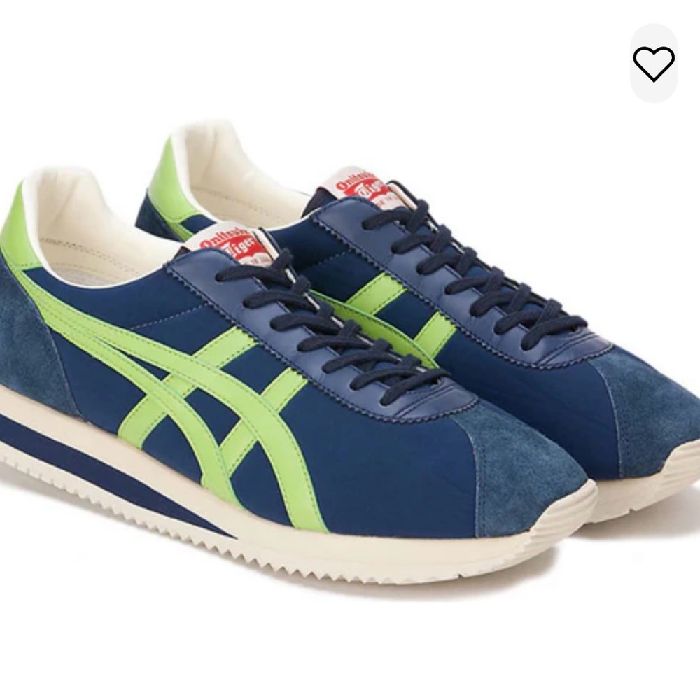 NEW Onitsuka Tiger, MOAL 77 NM, 23.5, 6 1/2 Womens, peacoat/neon lime